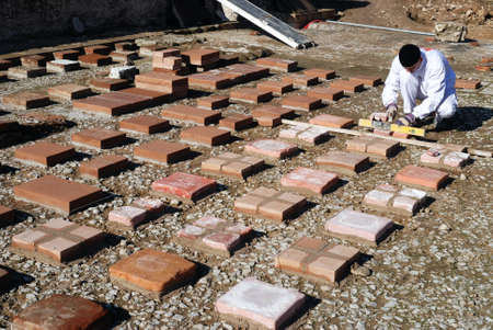 Hypocaust - Thermal Baths restoration of the Roman City of Complutum  ALCALA DE HENARES Madrid  SPAINのeditorial素材