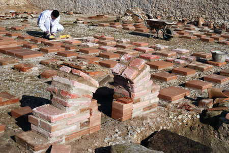 Hypocaust - Thermal Baths restoration of the Roman City of Complutum  ALCALA DE HENARES Madrid  SPAINのeditorial素材