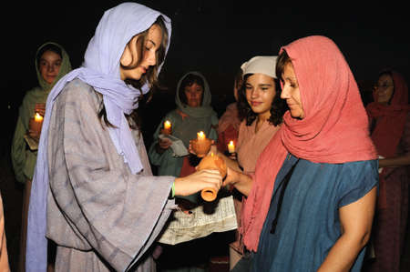 Burial Diego Rodriguez (Son of Cid ) during the Medieval Festival of  CONSUEGRA - Route of Don Quixote  ( Commemoration of the battle  ( 1097 ) .  Province of  Toledo . Castille- La Mancha SPAIN. のeditorial素材