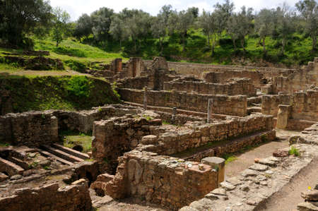  Hypocaustum -Thermal Baths  of the Roman city of  MIROBRIGA  (1st -4 th AD) SANTIAGO DO CACEM  Alentejo Region  PORTUGAL. のeditorial素材