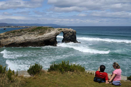    " PRAIA AS CATEDRAIS " -  RIBADEO COUNCIL.  Province of  Lugo.  Galiza . SPAIN のeditorial素材