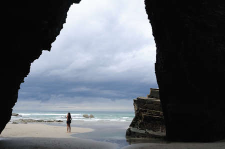   " PRAIA AS CATEDRAIS " -  RIBADEO COUNCIL.  Province of  Lugo.  Galiza . SPAIN  の写真素材