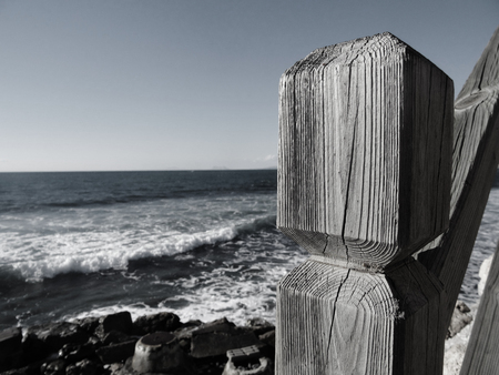 Photo railings in black and whiteの写真素材