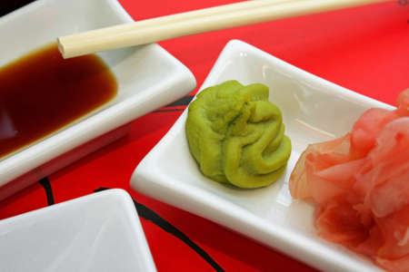 Japonese sushi sauce and apetizerの写真素材