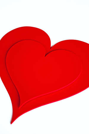Red hearts isolated on whiteの写真素材