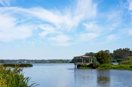 Lagoon in the park of Pateira de Fermentelos, Portugalの写真素材