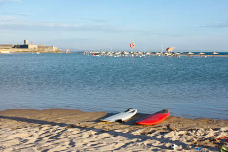 Lagoon in the carcavelos beach at Lisbon, Portugal