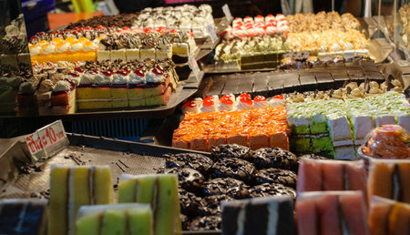 Artisan and typical food from Thailand exposed at local market and bazaarの写真素材