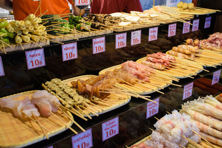 Artisan and typical food from Thailand exposed at local market and bazaarの写真素材