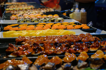 Artisan and typical food from Thailand exposed at local market and bazaarの写真素材