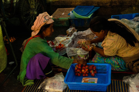Artisan and typical food from Thailand exposed at local market and bazaarの写真素材