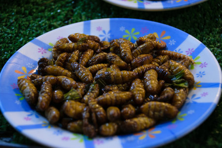 Artisan and typical food from Thailand exposed at local market and bazaarの写真素材