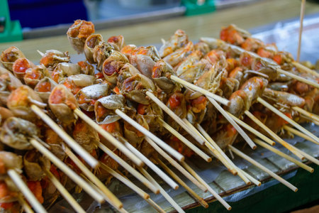 Artisan and typical food from Thailand exposed at local market and bazaarの写真素材
