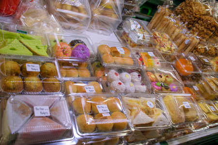 Artisan and typical food from Thailand exposed at local market and bazaarの写真素材