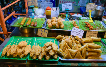 Artisan and typical food from Thailand exposed at local market and bazaarの写真素材