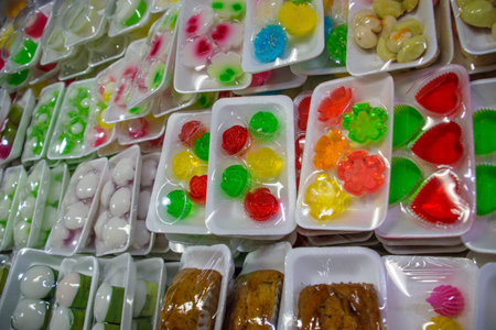 Artisan and typical food from Thailand exposed at local market and bazaarの写真素材
