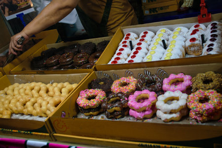 Artisan and typical food from Thailand exposed at local market and bazaarの写真素材