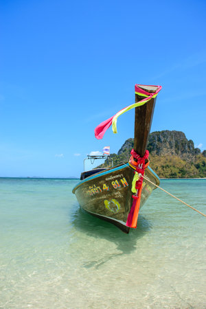 Longtail at beach of Koh Phi Phi Don.の写真素材