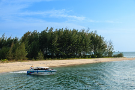 View of the harbor at beach of Koh Phi Phi Don.の写真素材