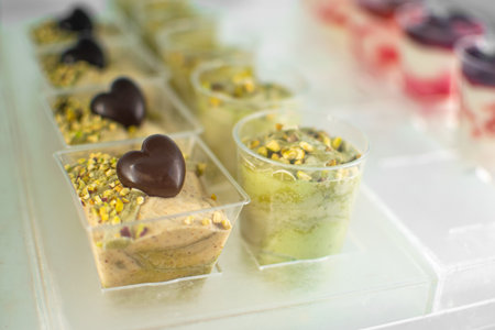 Artisan Ice Cream stocked on shop for selling and ready for consumptionの写真素材