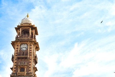 Sardar Market Clock Tower with Bright blue sky at background in Jodhpur