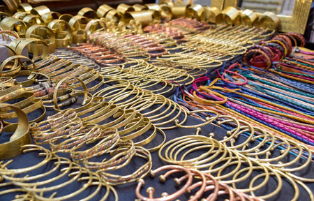 Jewelry at street stall in zouk of the medina at Marrakech