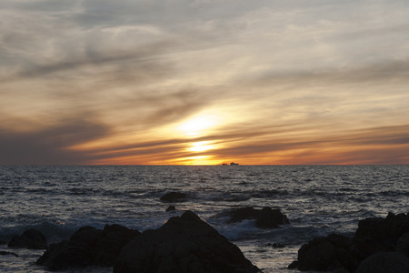 The horizont and the sunset in Mexicoの写真素材