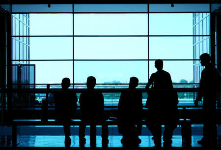  People silhouette whit window in the background                              