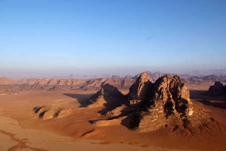 Wadi Rum Desert beautiful landscape from above  Jordan の写真素材