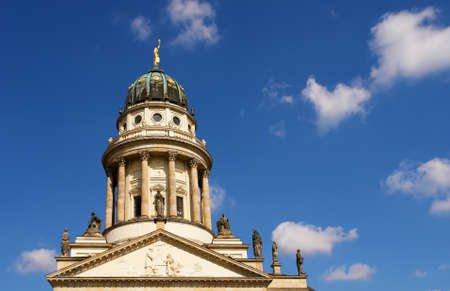 the French Cathedral domme detail, Gendarmenmarkt square, Berlinの写真素材