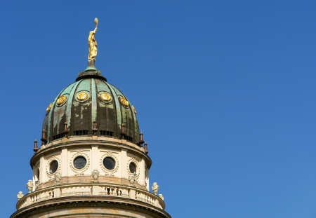 the French Cathedral domme detail, Gendarmenmarkt square, Berlinの写真素材