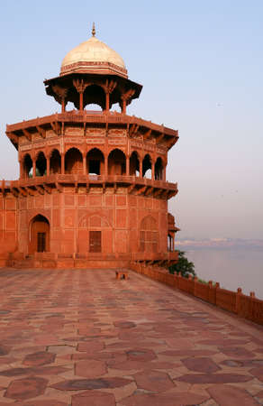 Overview of the Taj Mahal fort, Agra, Indiaのeditorial素材