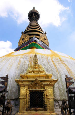 Swayambhunath stupa temple on the outskirts of Kathmandu, Nepal                           
