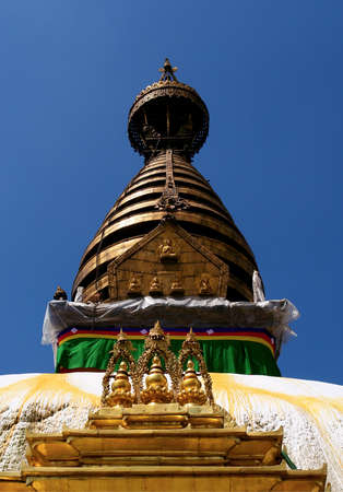 Swayambhunath stupa temple on the outskirts of Kathmandu, Nepal                              