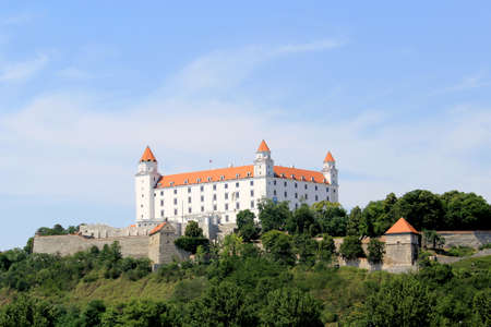 Bratislava castle  Situated on a plateau 85 metres  279 ft  above the Danube  First stone was setlled in the 10th century  Slovakiaのeditorial素材