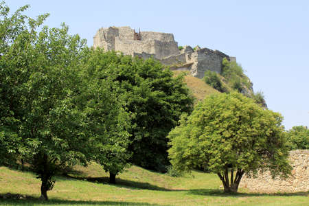 Devin castle near Bratislava  at the border with Austria  のeditorial素材