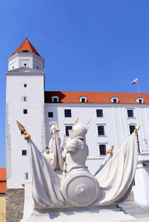 Bratislava castle  Situated on a plateau 85 metres  279 ft  above the Danube  First stone was setlled in the 10th century  Slovakiaのeditorial素材