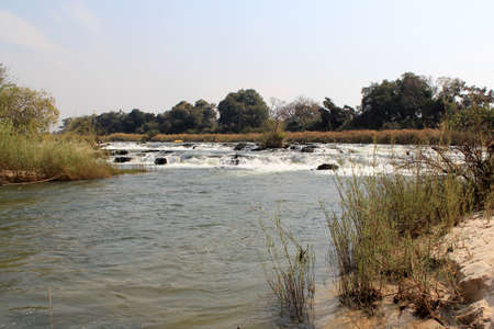 Famous Popa falls in Caprivi, North Namibiaの写真素材