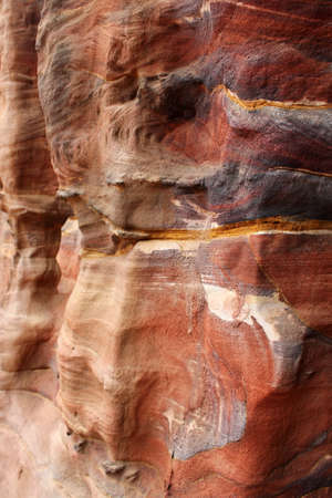 Sandstone gorge abstract pattern formation, Rose City cave, Siq, Petra, Jordanの写真素材