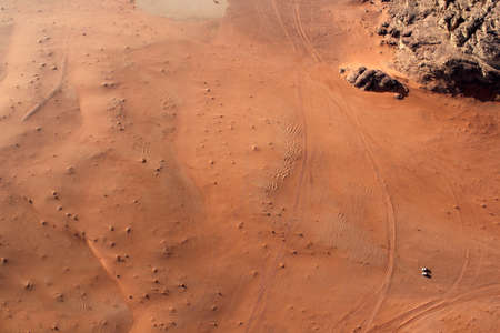 Wadi Rum Desert beautiful landscape from above  Jordan 