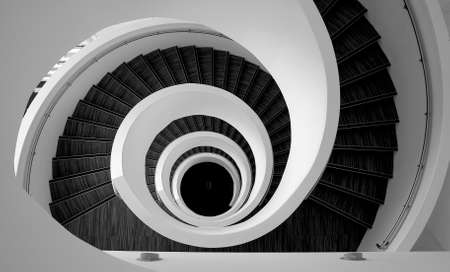 Spiral modern stairs detail patternの写真素材