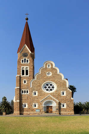 Christuskirche, famous Lutheran church landmark in Windhoek, Namibia の写真素材