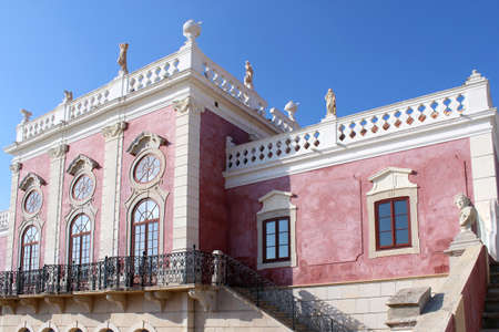Palace of Estoi, a work of Romantic architecture unique in the Algarve region  Portugal  The building and garden was started in the nineteenth century, and  inauguration  was in 1909 のeditorial素材