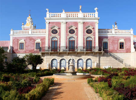 Palace of Estoi garden, a work of Romantic architecture unique in the Algarve region  Portugal  The building and garden was started in the nineteenth century, and  inauguration  was in 1909 のeditorial素材