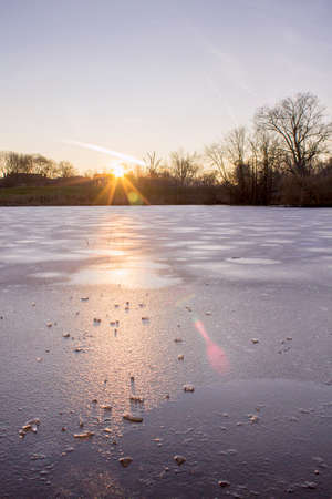 Sunset in Vondelpark, Amsterdam. の写真素材