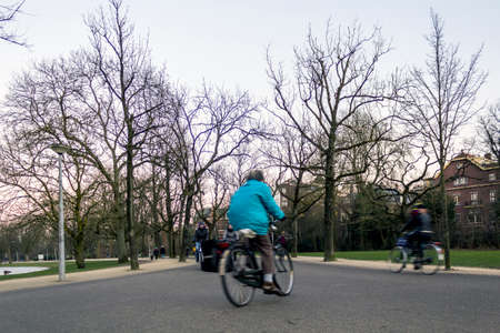 AMSTERDAM - FEBRUARY 06: people in Vondelpark, a public urban park of 47 hectares (120 acres), opened in 1865, is a favorite place to residents and tourists. Yearly, the park has around 10 million visitors. On February 06, 2015, in Amsterdam, Holland.のeditorial素材