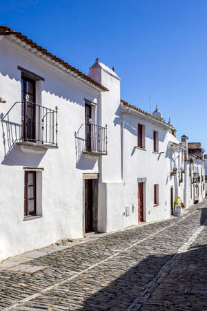 Historic town of Monsaraz, on the right margin of the Guadiana River in Alentejo region, near Alqueiva dam and the border with Spain. Portugalのeditorial素材