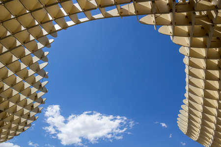 SEVILLE SPAIN  MAY 2014: Texture graphic detail of Metropol Parasol in Plaza de la Encarnacion on 31 of May 2014 in SevillaSpain. A new Seville Market Hall and attractive destination. Projected by J. Mayer H. architects.のeditorial素材