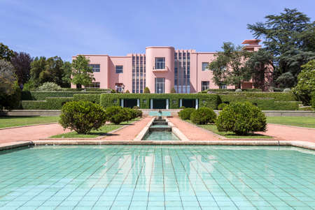 PORTO, PORTUGAL - JULY 05, 2015: Serralves gardens, a green park that extends over 18 hectares involving the Museum of Contemporary Art Serralves Foundation. Throughout the park works of contemporary art are exhibited alongside the typical flora of the noの写真素材