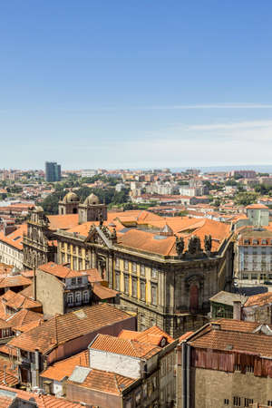 Panoramic view of old downtown, Porto cityscape , on a summer day, Portugal.のeditorial素材